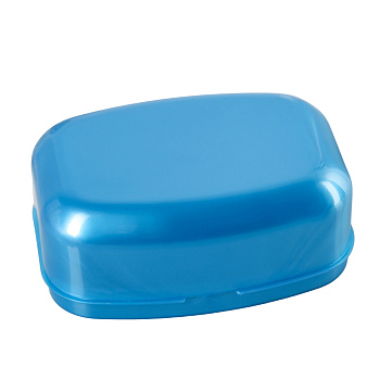 Мыльница дорожная цвет голубой металлик 4330134