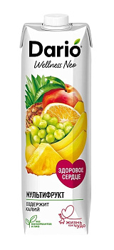 Нектар DARIO Wellness Мультифруктовый 1л т/п