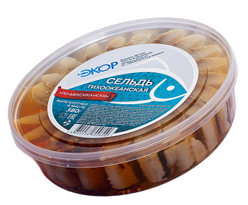 Сельдь тихоокеанская филе-кусочки "По-мексикански" в масле 380гр Экор