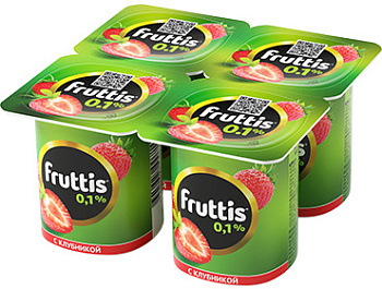 Йогурт FRUTTIS легкий 0,1% клубника 110г