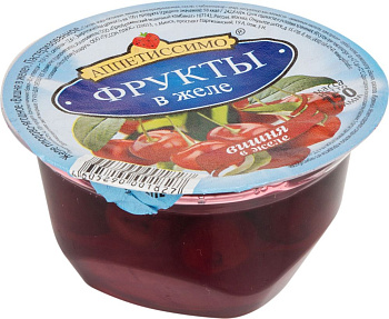 Желе АППЕТИССИМО Вишня желе/фрукты 150г п/ст