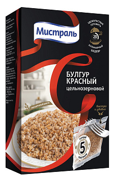 Крупа пшеничная МИСТРАЛЬ Булгур красный  цельнозерновой(5*80г) 400г