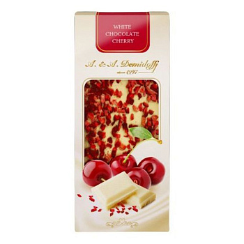 Шоколад белый A&A. Demidoff с добавлением кусочков сушеной клюквы 90г