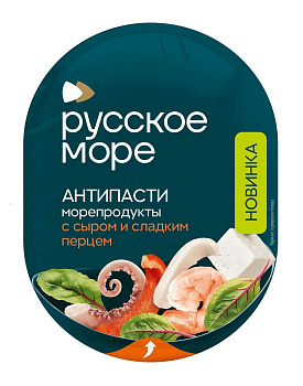 Коктейль из морепродуктов РУССКОЕ МОРЕ с творожным сыром и сладким перцем 180г