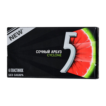 Жевательная резинка WRIGLEY 5 Cyclone Сочный арбуз 6пластинок