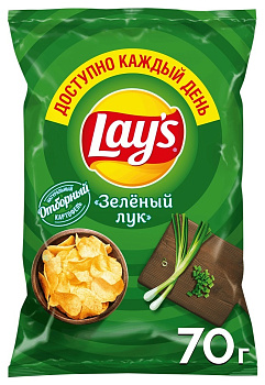 Чипсы LAYS Зеленый лук 70г