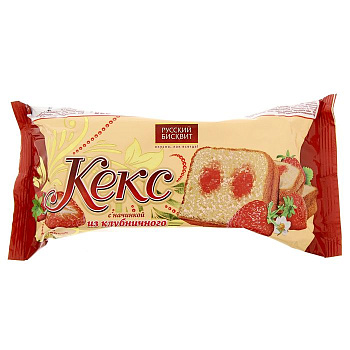 Кекс Русский бисквит клубничный 225г