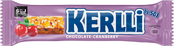 Злаковый батончик KERLLI с клюквой в молочном шоколаде 50г