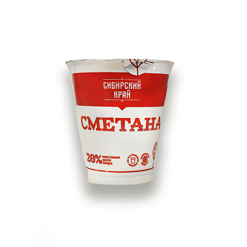 Сметана Сибирский край 20% 300гр стакан Сметана Сибирский край 20% 300гр стакан