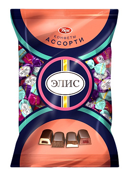 Конфеты ТКМ Элис Ассорти (вкус Шоколад,вкус сливки-шоколад, вкус крем-брюле-шоколад) 240г