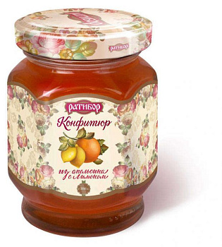 Конфитюр РАТИБОР апельсин и лимон 350г с/б