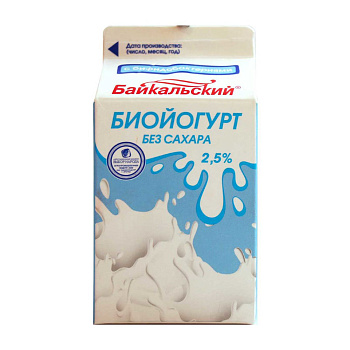 Йогурт ЯНТА обогащенный бифидобактериями БЕЗ САХАРА 2,5 % т/п 0,5кг Продукт без ЗМЖ