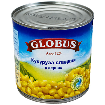 Кукуруза GLOBUS сладкая в зернах 425мл ж/б