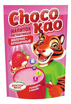 Какао Chocokao с витаминами Молочно-клубничный 200г д/п