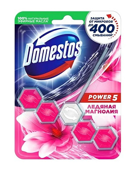 Блок д/унитаза DOMESTOS Power 5 Ледяная магнолия 55г