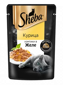 Корм SHEBA д/взрослых кошек курица в желе 75г