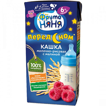 Каша ФРУТОНЯНЯ  молочно-рисовая с малиной с пребиотиками с 6мес ж/к 200г т/п