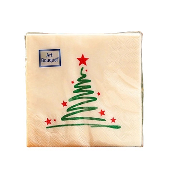 Салфетки бумажные Art Bouquet С новым годом!  20*20, 2сл 30шт