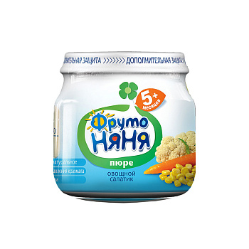 Пюре ФРУТОНЯНЯ овощной салатик с 5мес 80г с/б