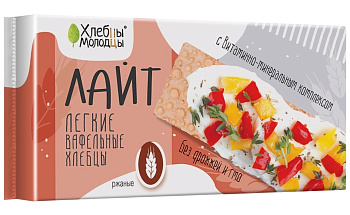 Хлебцы-МОЛОДЦЫ вафельные Лайт ржаные 70г
