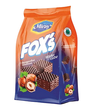 Вафли FOXs шоколадные с фундуковой начинкой 200г  