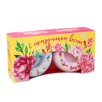 Бурлящие пончики д/ванны "С праздником весны!" 2шт лавандовые сны 9148358