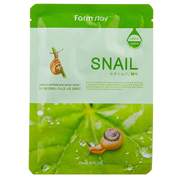 Маска тканевая д/лица FarmStay с муцином улитки 23 мл