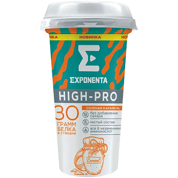 Напиток EXPONENTA HIGH-PRO со вкусом Соленая карамель 250г