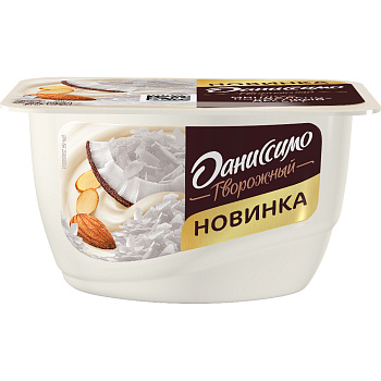 Продукт творожный ДАНИССИМО Миндально-кокосовый десерт 6,8% 130г без ЗМЖ