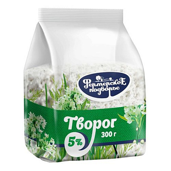 Творог Фермерское подворье 5% 300г пакет Продукт без ЗМЖ
