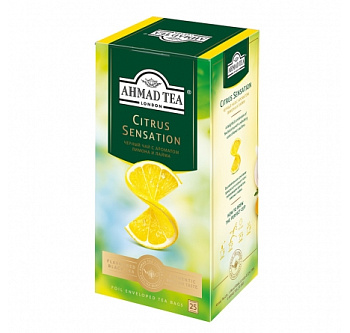 Чай AHMAD TEA Цитрус сенсейшнар лимон лайм черн (25пак*2г) 50г