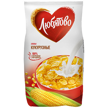 Сухой завтрак ЛЮБЯТОВО Хлопья кукурузные 300г
