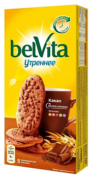 Печенье БЕЛ ВИТА Утреннее витамин. какао 225г