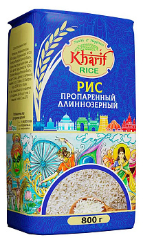 Рис пропаренный длиннозерный Kharif 800г
