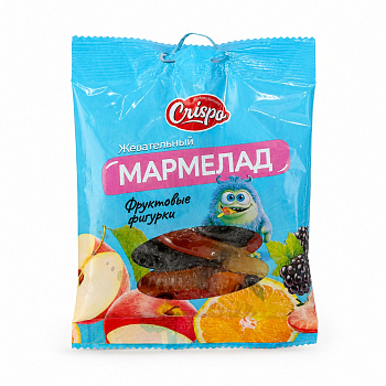 Мармелад жевательный CRISPO Фруктовые фигурки в форме червяков 70г