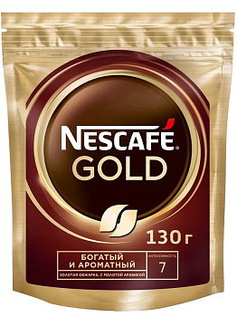 Кофе NESCAFE Gold растворимый 130г пакет