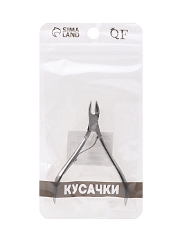 Кусачки д/кутикулы 1 пружина 9,5см(10мм) серебр чехол пакет QF 260514