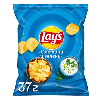 Чипсы LAYS 37г Сметана зелень