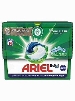 Гель д/стирки ARIEL в капсулах Горный родник 14*19,5г