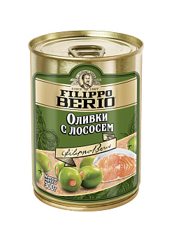 Оливки FILIPPO BERIO с лососем 300г ж/б