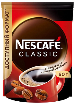 Кофе NESCAFЕ Classic растворимый 60г пакет