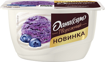 Продукт творожный Даниссимо Черничный пломбир 5,6% 130г без ЗМЖ