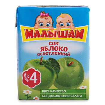 Сок ФРУТОНЯНЯ Малышам яблоко осветл. с 4мес 0,2л т/п