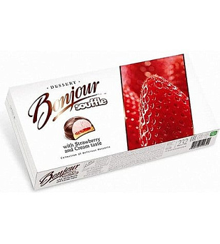 Десерт КОНТИ Bonjour souffle Клубника со сливками  232г 