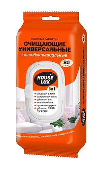Салфетки влажные HOUSE LUX антибактериальные 80шт