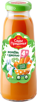 Сок САДЫ ПРИДОНЬЯ морковь с мякотью с 4мес 0,2л с/б