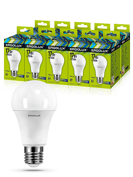 Лампа светодиод Ergolux LED-А60-17W-E27-6K 6500К 155Вт ЛОН