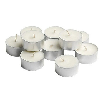 Свечи чайные в гильзе, белые, 15 шт.