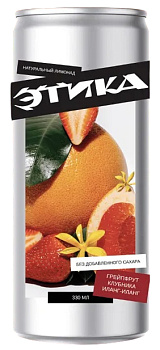 Натуральный лимонад Этика среднегаз грейпфрут,клубника,иланг-иланг 0,33л ж/б