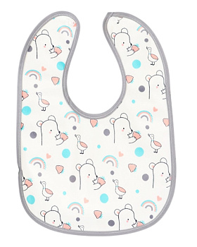 Нагрудник детский Крошка Я серая окантовка 9891217